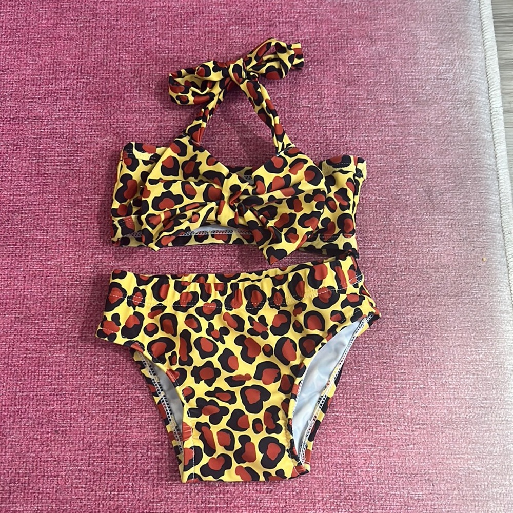 NWOT Baby Leopard Bikini Size 12-18m